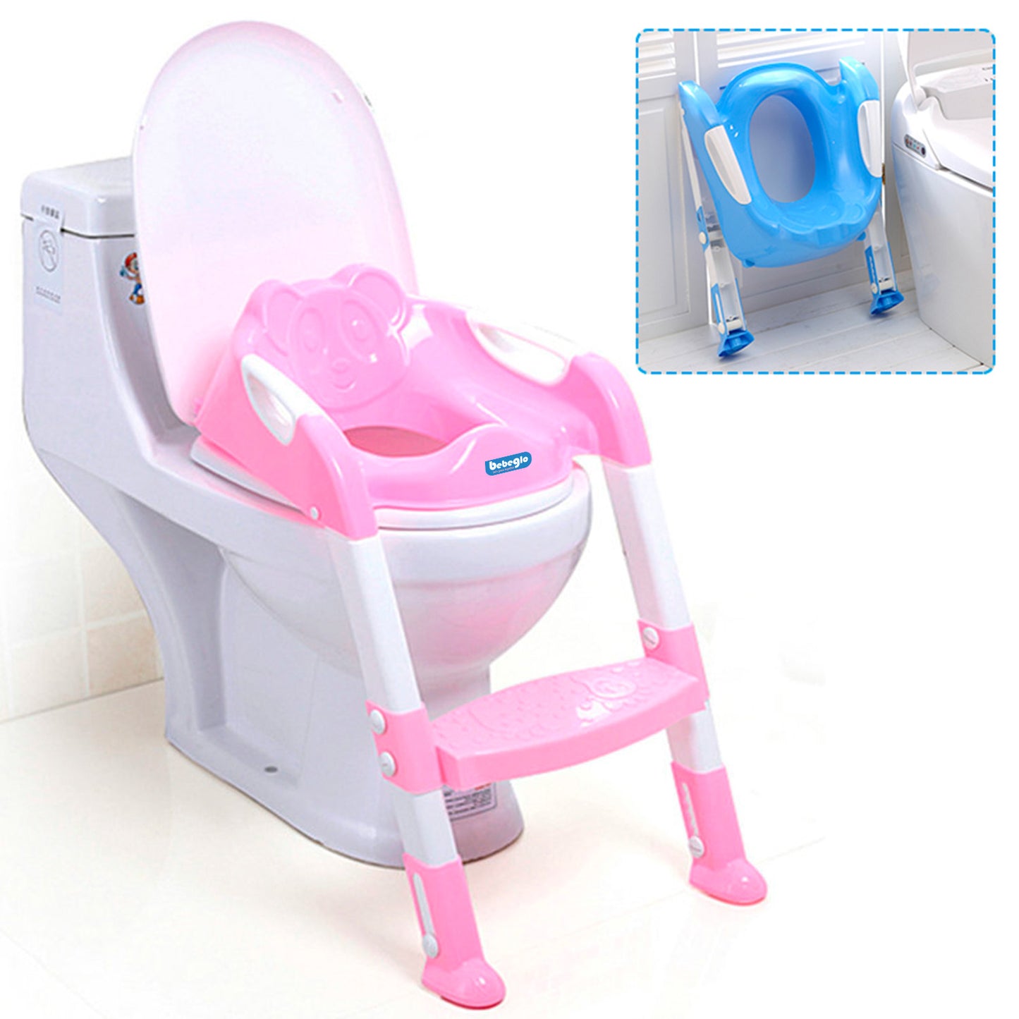 Asiento WC con Escalón Bebeglo Rosado